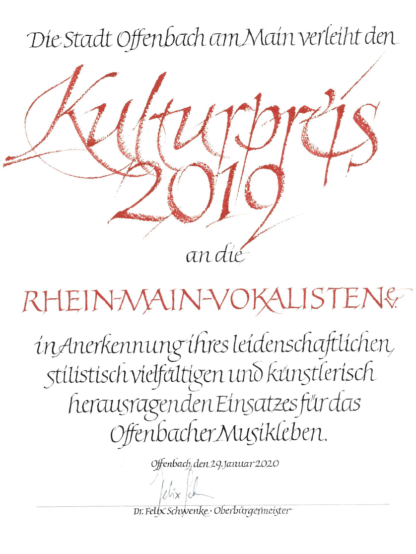 Bild Kulturpreis der Rhein-Main-Vokalisten 2019